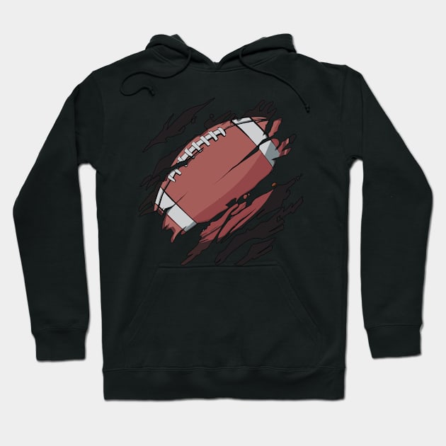 Football Inside | American Football Rushing Quarterback Yard Hoodie by The Hammer